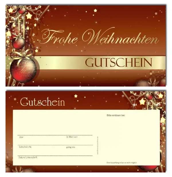 Geschenkgutschein (F204) für alle Branchen *Weihnachten*