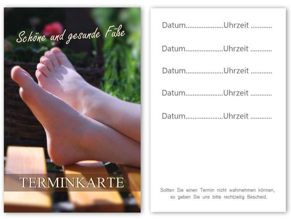 Hochwertige Terminkarten (T142)  Fußpflege Wellness