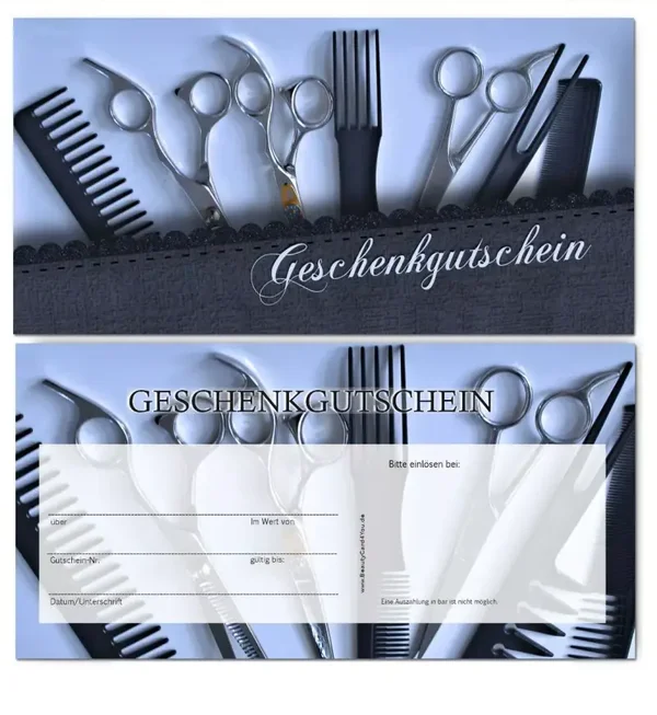 Geschenkgutschein für Friseure (F202) Barbershop Herren Salon