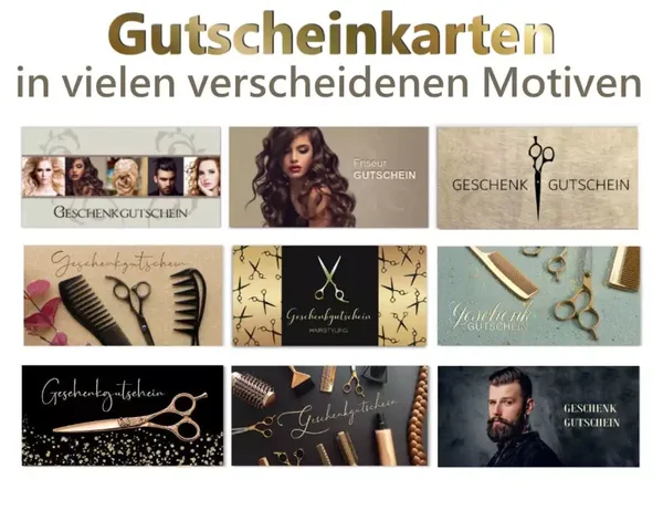 Viel Auswahl! Geschenkgutscheine Gutscheinkarten Friseur Barbershop  F284