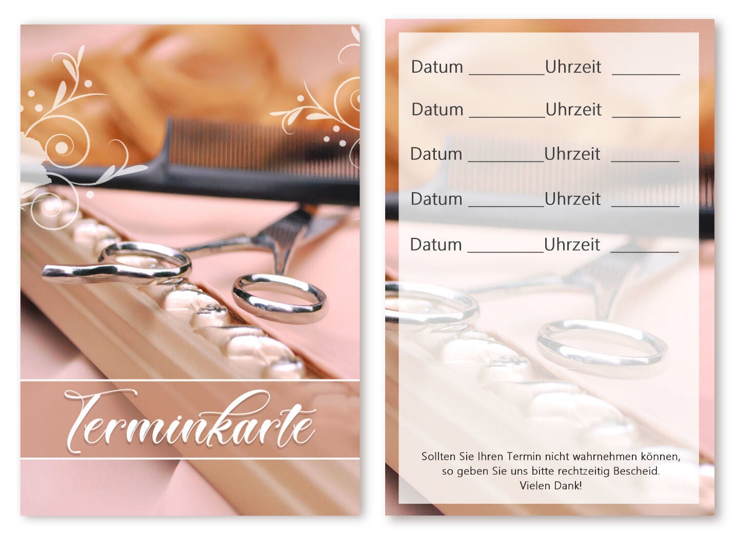 Hochwertige Terminkarten (T192)  Friseursalon Barbershop