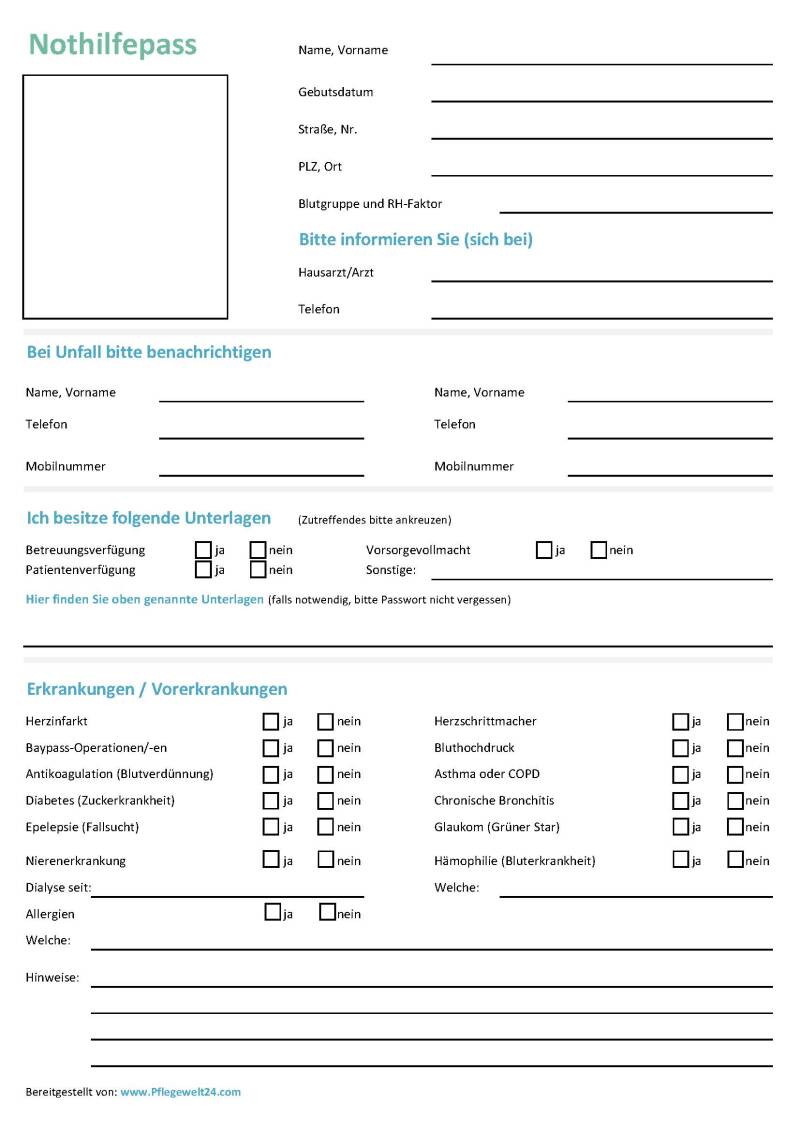 Nothilfepass; Nothilfeausweis