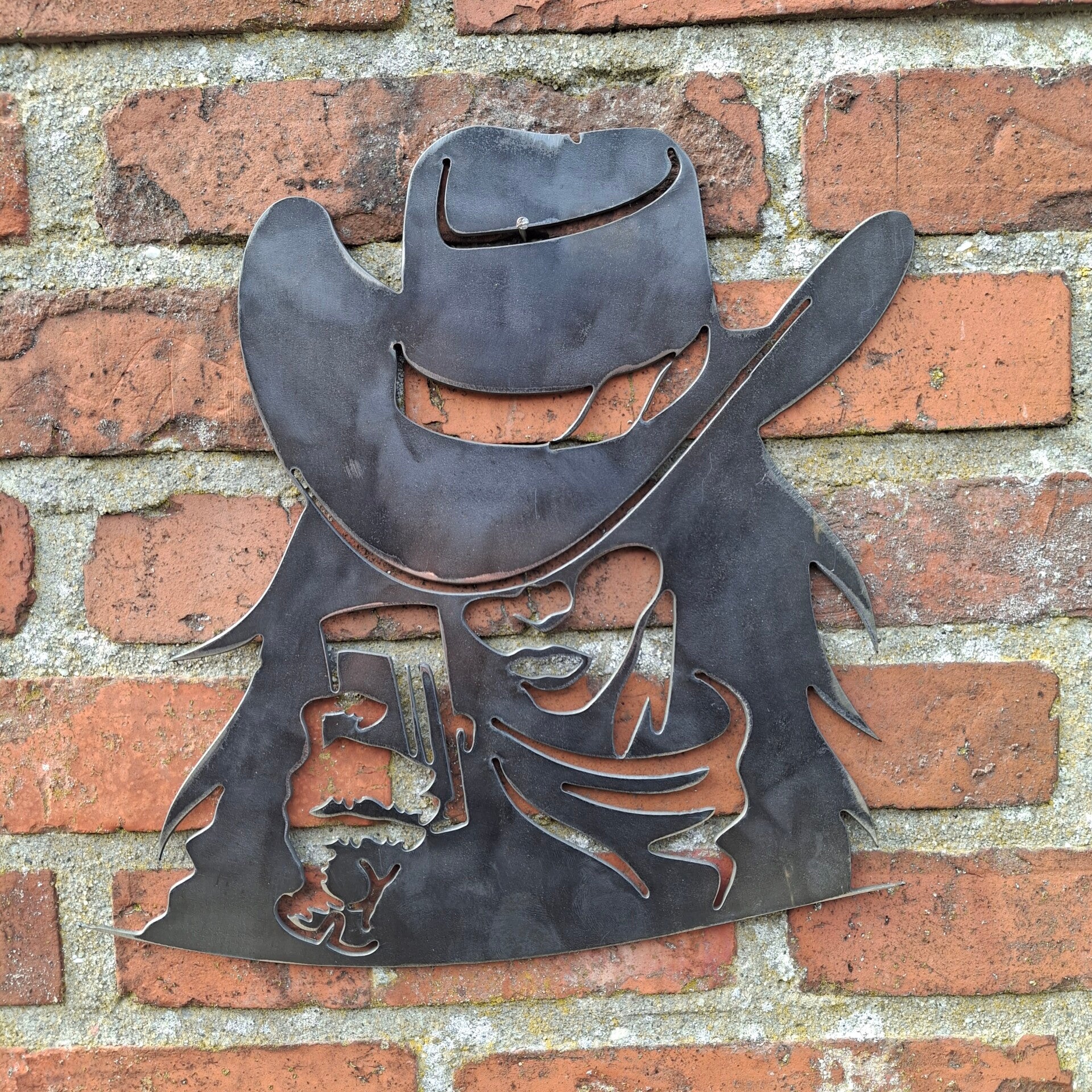 Cowgirl - Metalen wanddecoratie