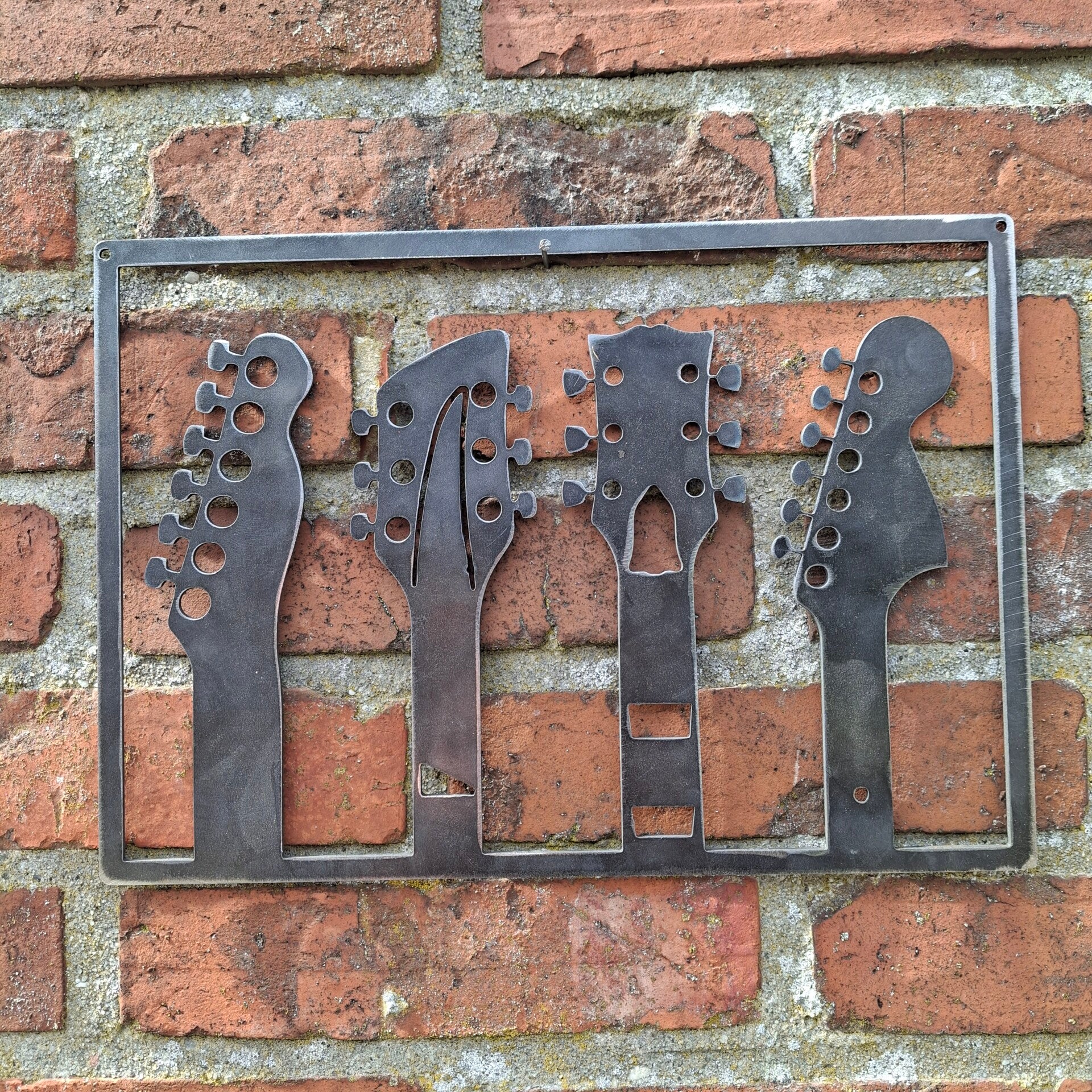 Gitaren - Metalen wanddecoratie