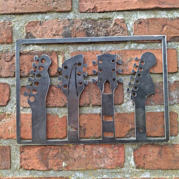 Gitaren - Metalen wanddecoratie