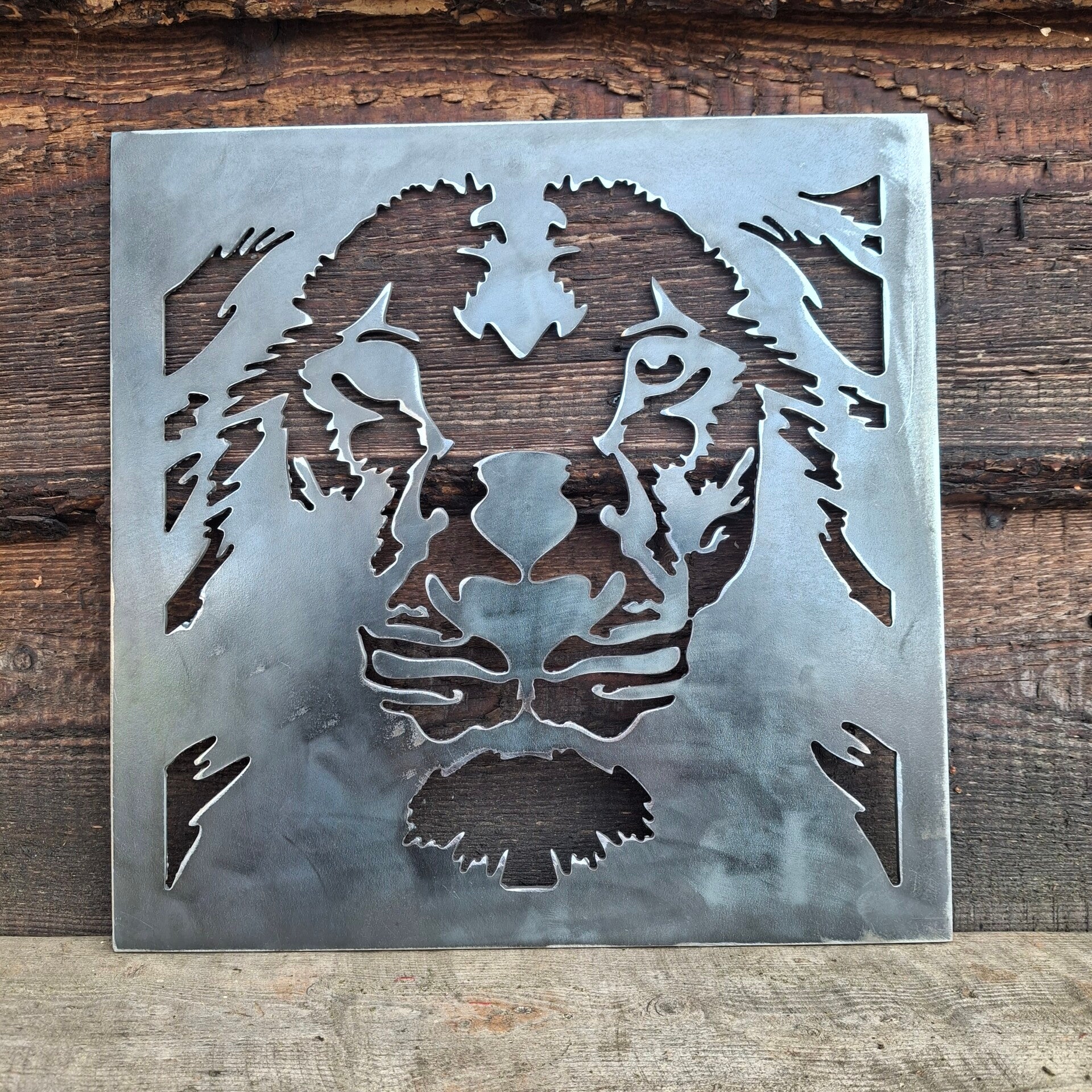 Leeuwenkop - Metalen wanddecoratie