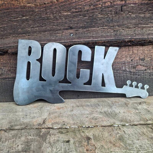 Rock Gitaar - Metalen wanddecoratie