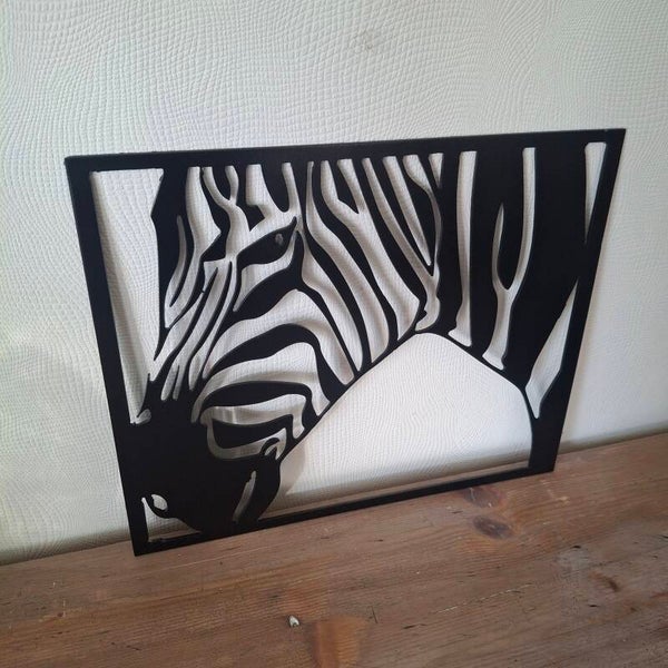 Zebra - Metalen wanddecoratie