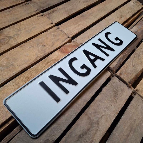 Ingang - Metalen nummerplaat wit