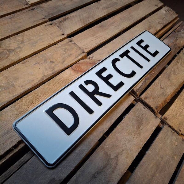 Directie - Metalen nummerplaat wit