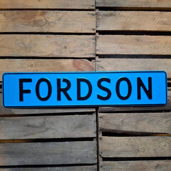 Fordson - Metalen nummerplaat blauw