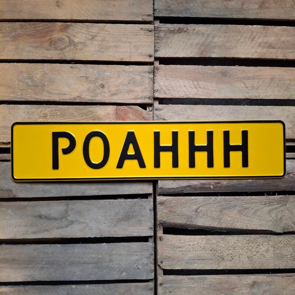 Poahhh - Metalen nummerplaat geel