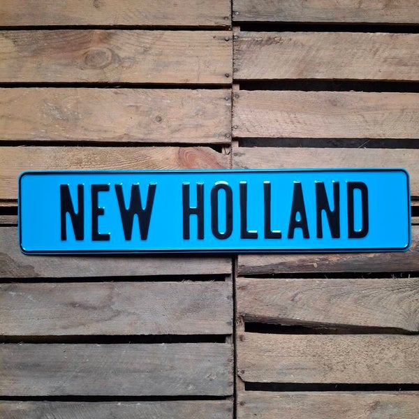 New Holland - Metalen nummerplaat blauw