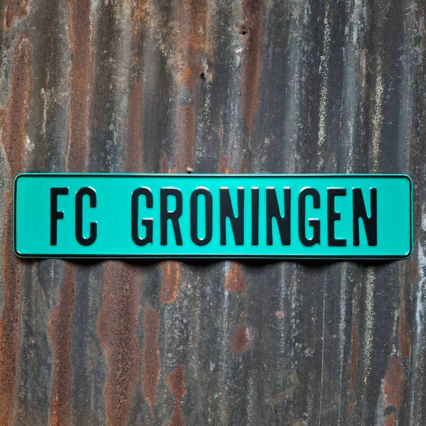 FC Groningen - Metalen nummerplaat groen