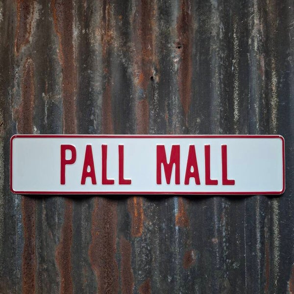 Pall Mall - Metalen nummerplaat wit