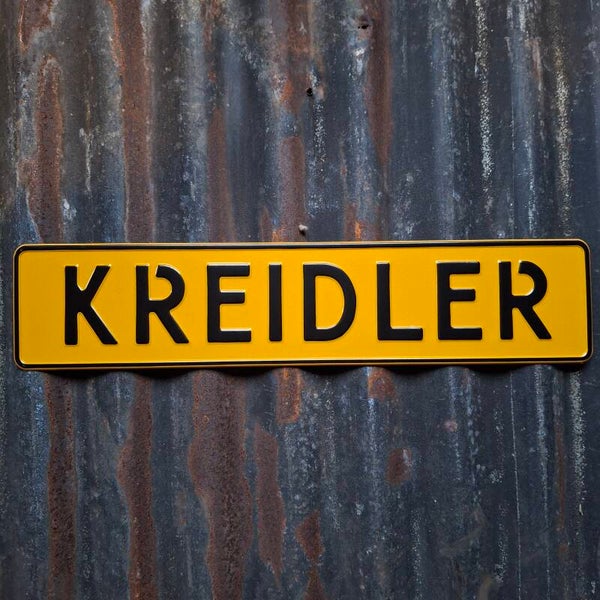 Kreidler - Metalen nummerplaat geel