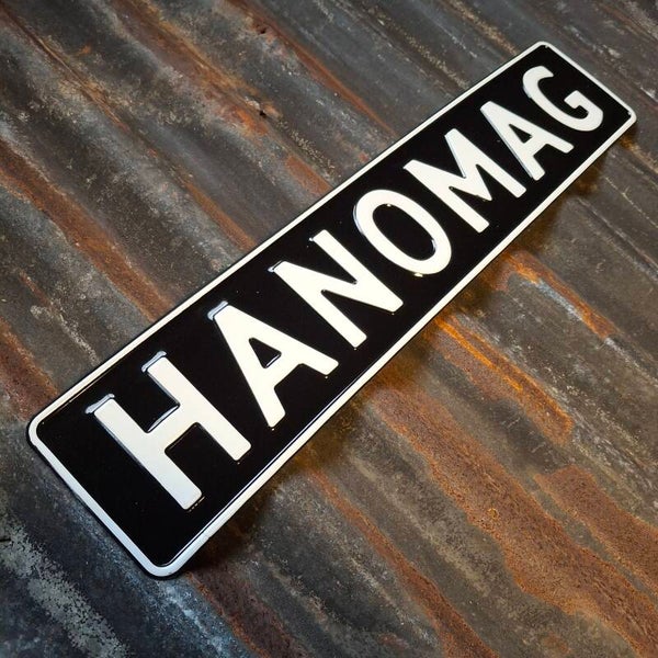 Hanomag - Metalen nummerplaat zwart