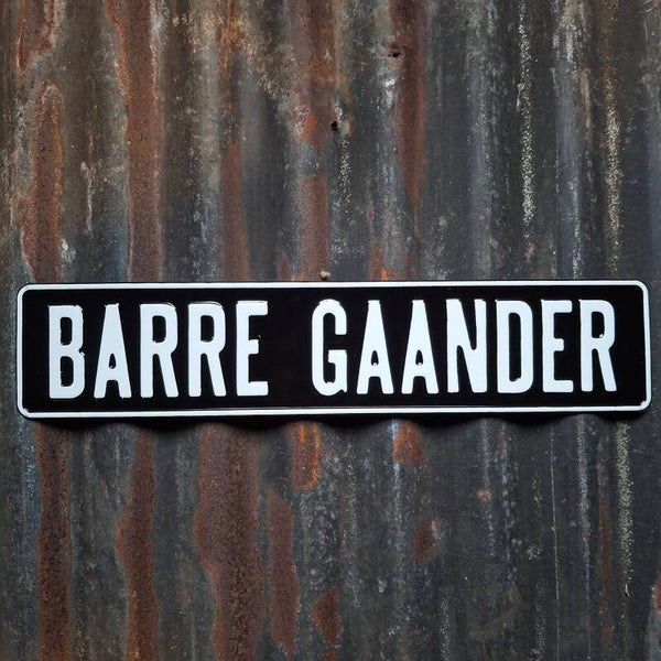 Barre gaander - Metalen nummerplaat zwart