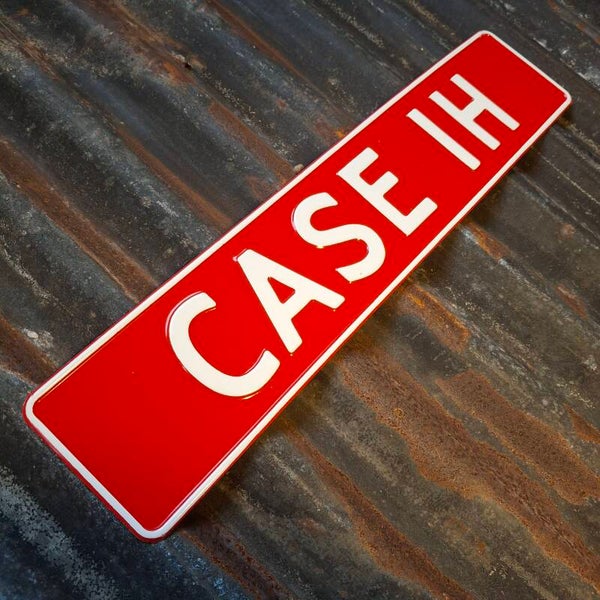 Case IH - Metalen nummerplaat rood