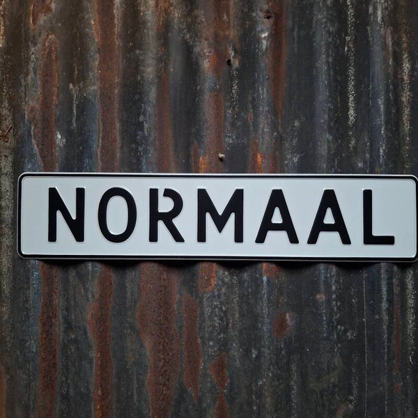 Normaal - Metalen nummerplaat wit