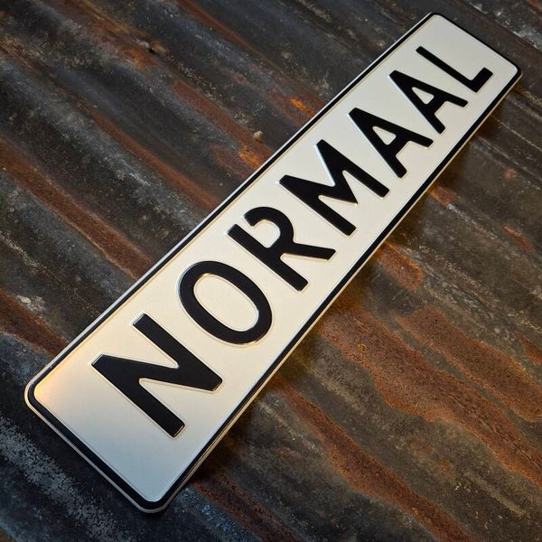 Normaal - Metalen nummerplaat wit