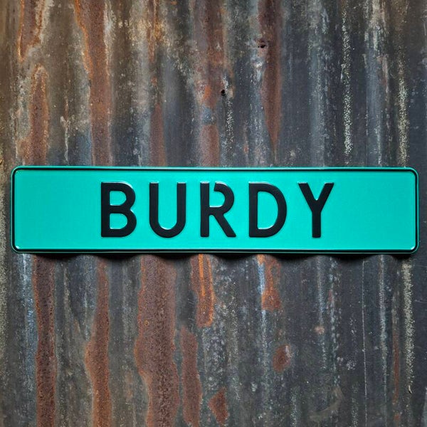 Burdy - Metalen nummerplaat groen
