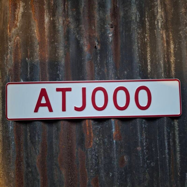 Atjooo - Metalen nummerplaat wit