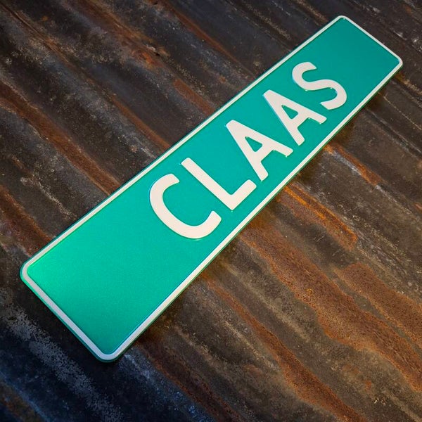 Claas - Metalen nummerplaat groen