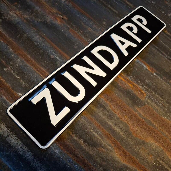 Zundapp - Metalen nummerplaat zwart