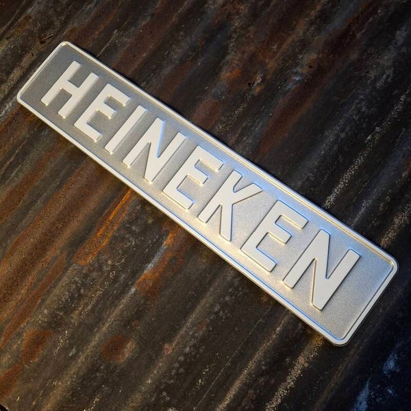 Heineken - Metalen nummerplaat zilver