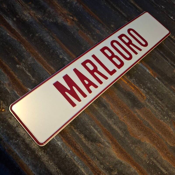 Marloboro - Metalen nummerplaat wit