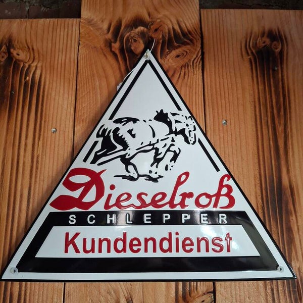 Dieselross - Emaille bord driehoek