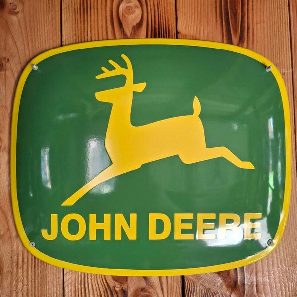 John Deere - Emaille bord met bolling