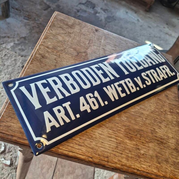 Verboden toegang - Emaille bord