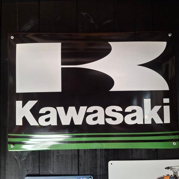 Kawasaki - Emaille bord met bolling