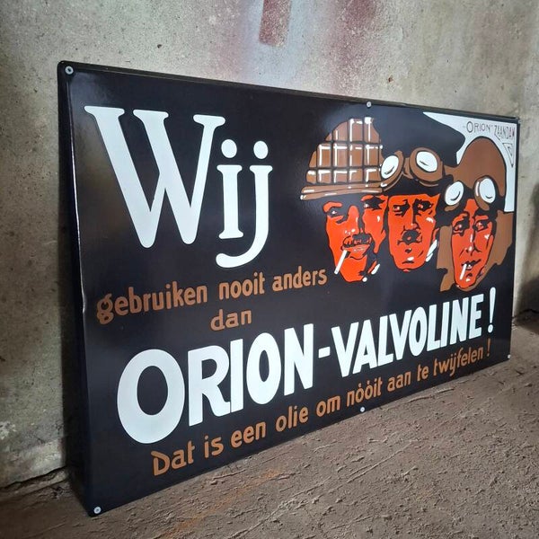 Orion Valvoline - Groot emaille reclamebord