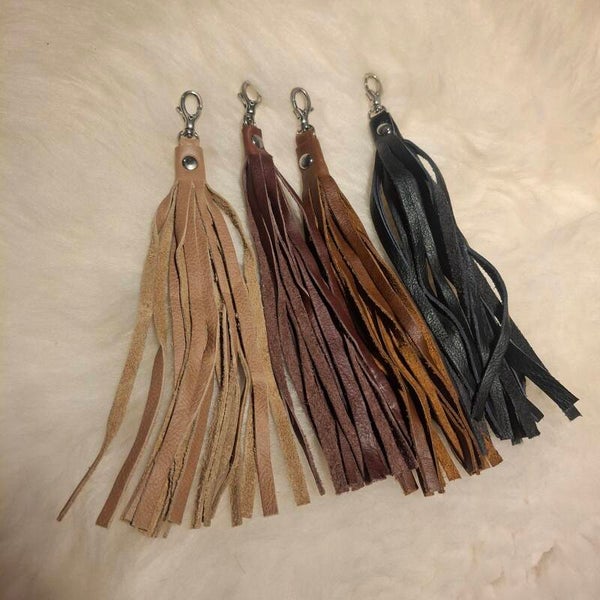Leren sleutelhangers / tashangers - Diverse kleuren