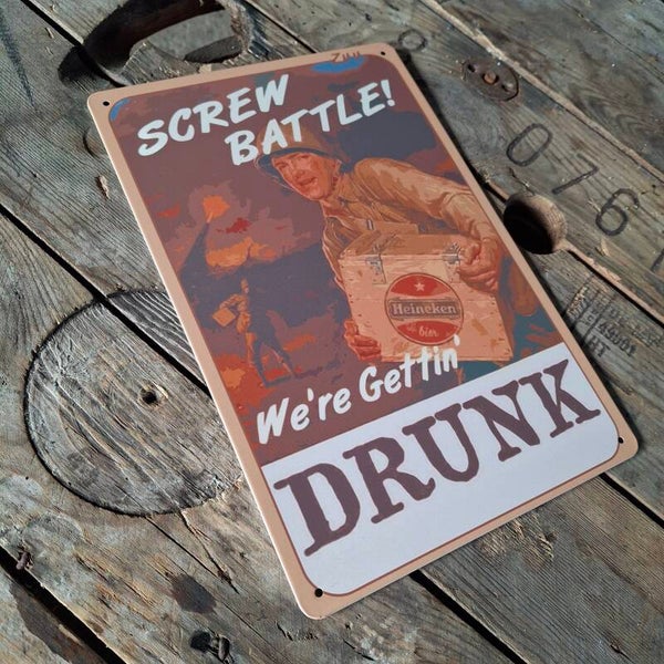 Screw Battle - Metalen wandbord