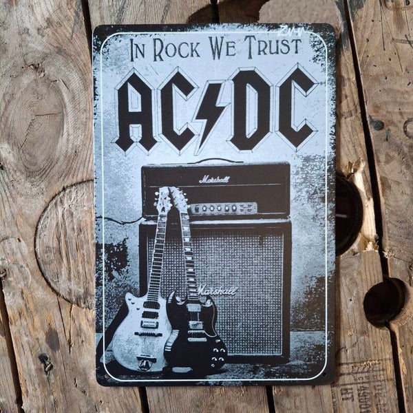 AC/DC In rock we trust - Metalen wandplaat