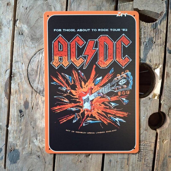 AC/DC Tour 82 - Metalen wandplaat