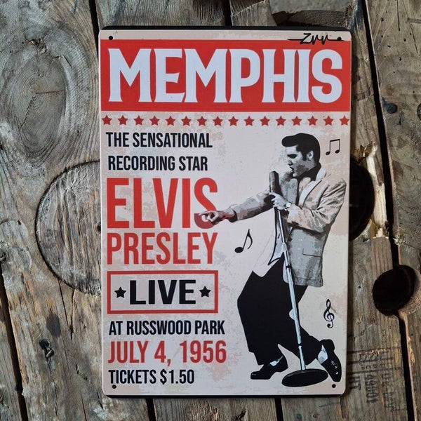Elvis Presley Memphis - Metalen wandplaat