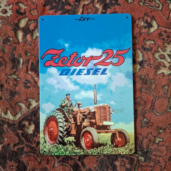 Zetor 25 - Metalen wandbord