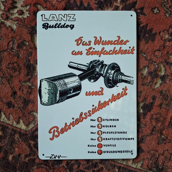 1 Cilinder Bulldog - Metalen wandbord