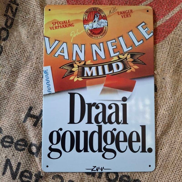Van Nelle Goudgeel - Metalen wandplaat