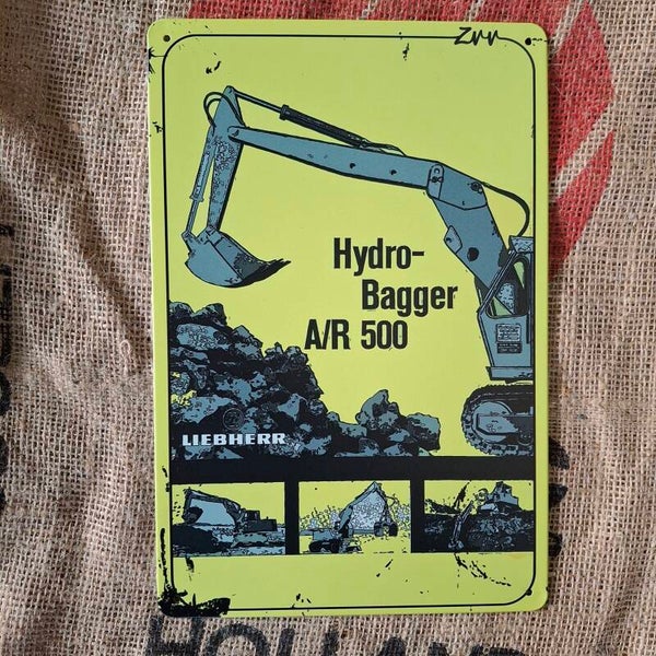 Liebherr Hydro Bagger - Metalen wandbord