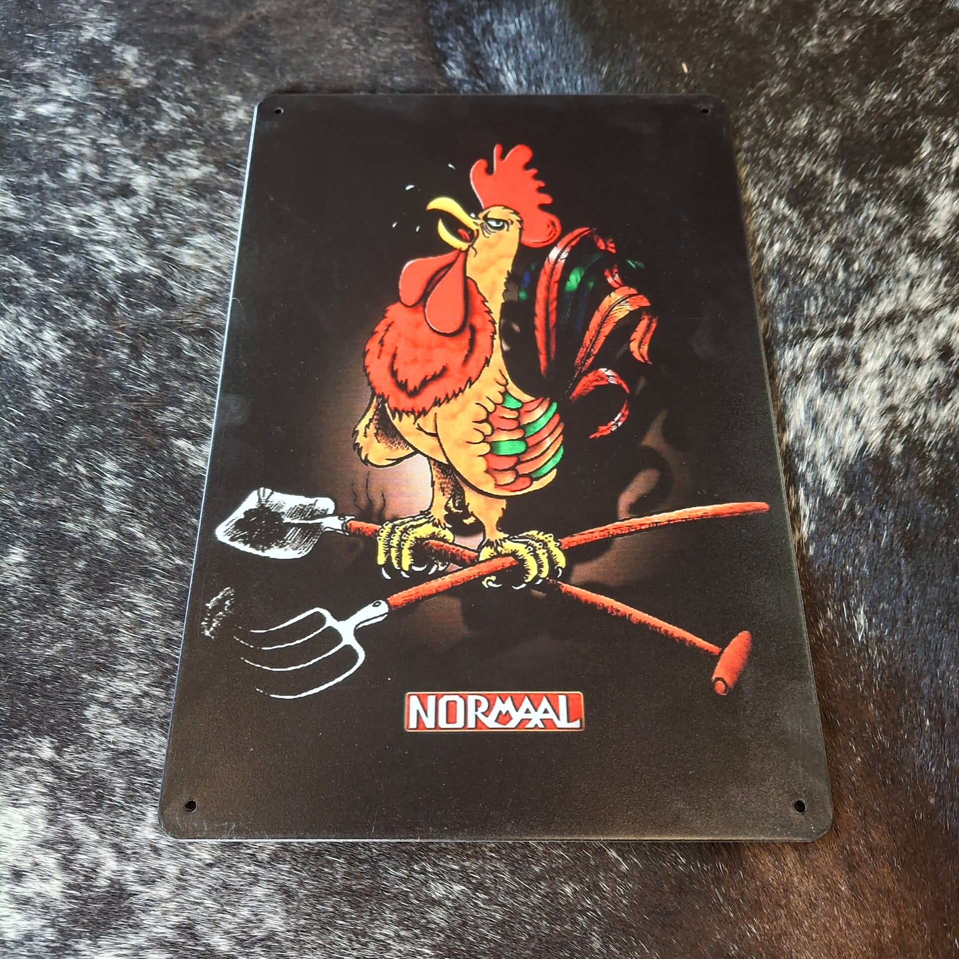 Normaal Haan - Metalen wandplaat