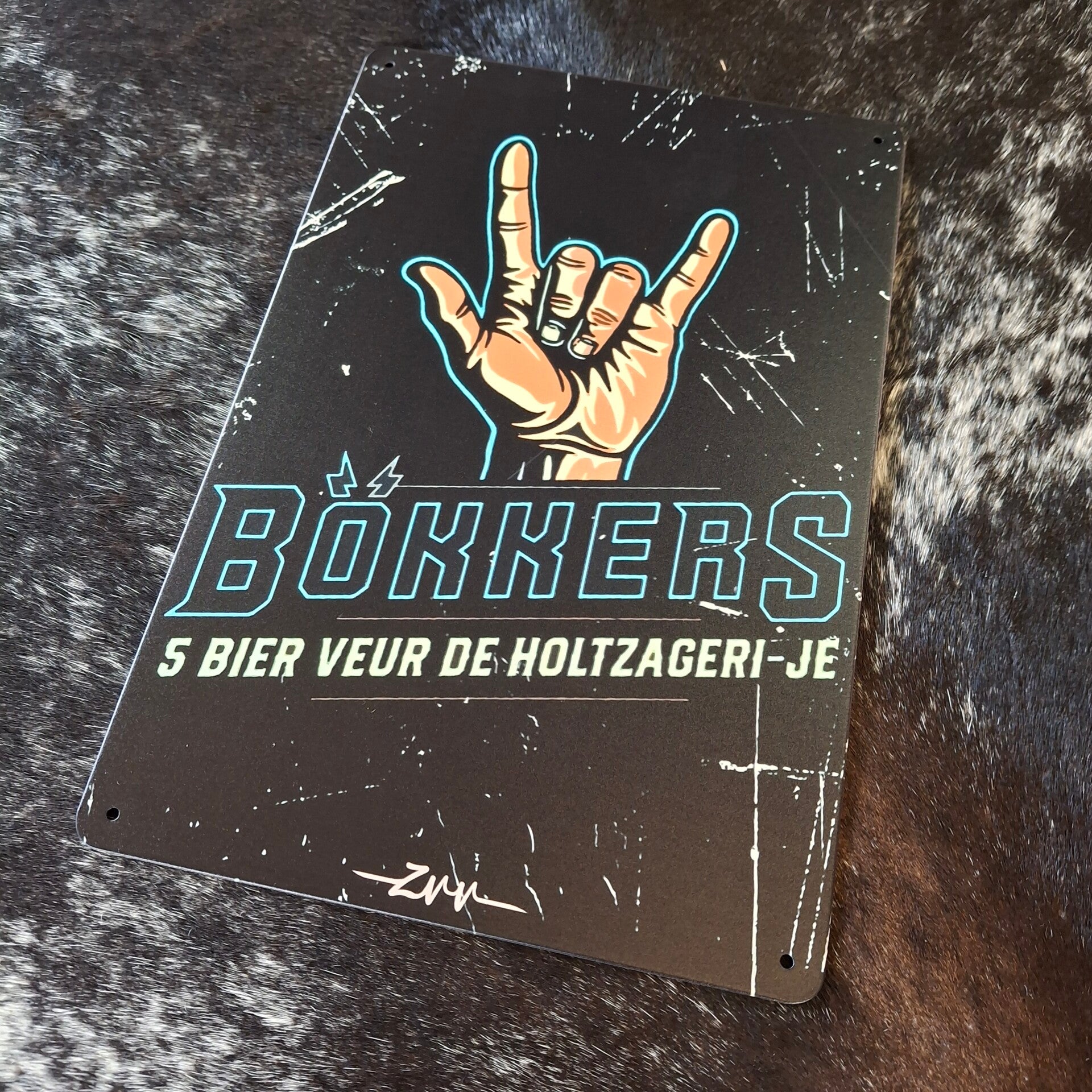 Bökkers 5 bier - Metalen wandplaat