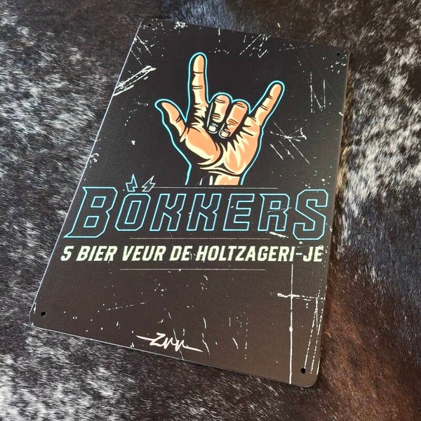 Bökkers 5 bier - Metalen wandplaat