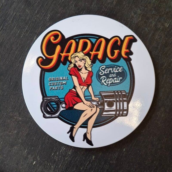 Garage - Rond metalen wandbord