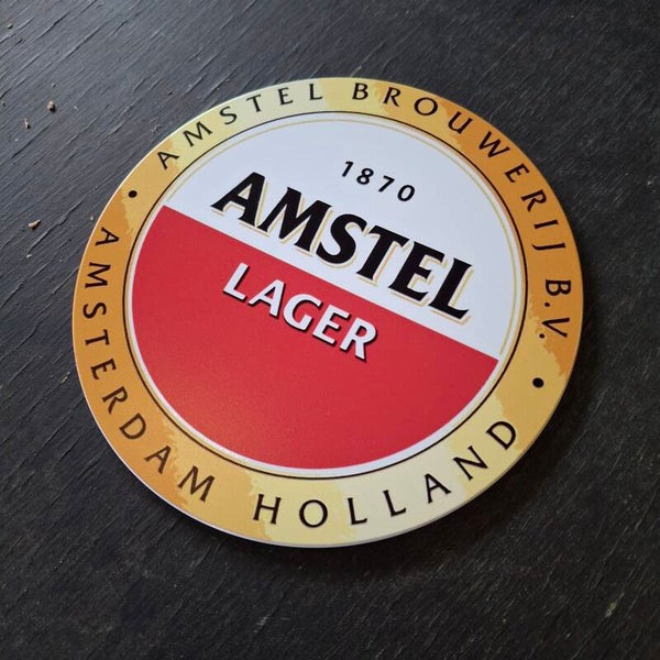 Amstel - Rond metalen wandbord